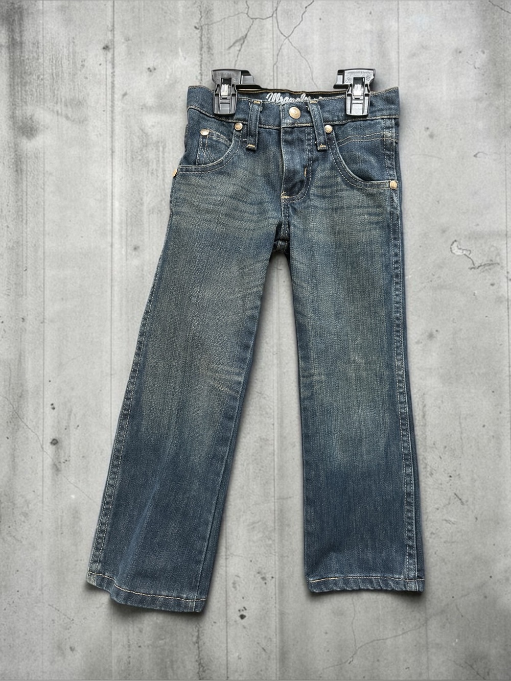 Wrangler Girls Retro Bootcut Jeans Size 4 Slim Dark Wash Excellent Condition